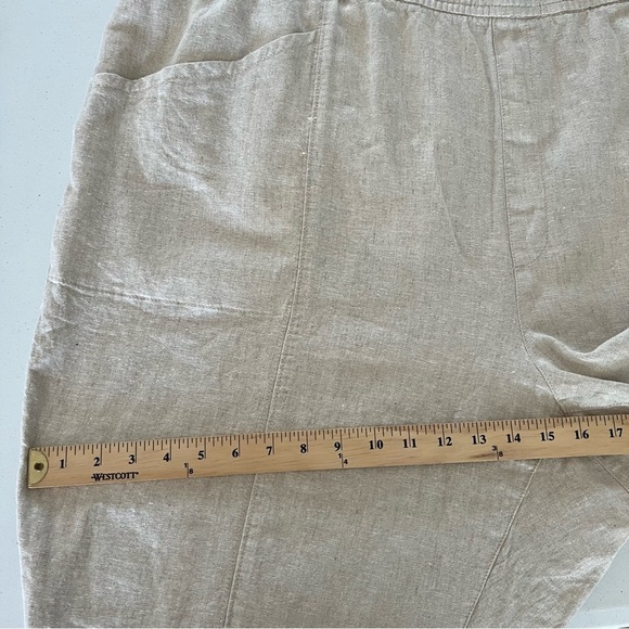 Old Navy Women’s 4XL High Rise Cropped Linen-Blend Tapered Pants Beige - Picture 7 of 15